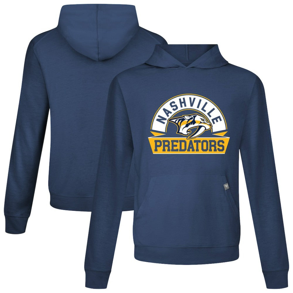 Nashville Predators Levelwear Relay Banner Arch Pullover Hoodie - Navy Hoodies