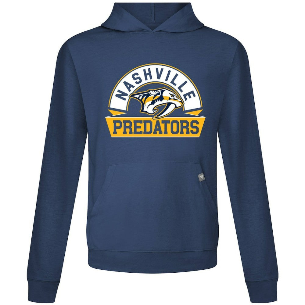 Nashville Predators Levelwear Relay Banner Arch Pullover Hoodie - Navy Hoodies
