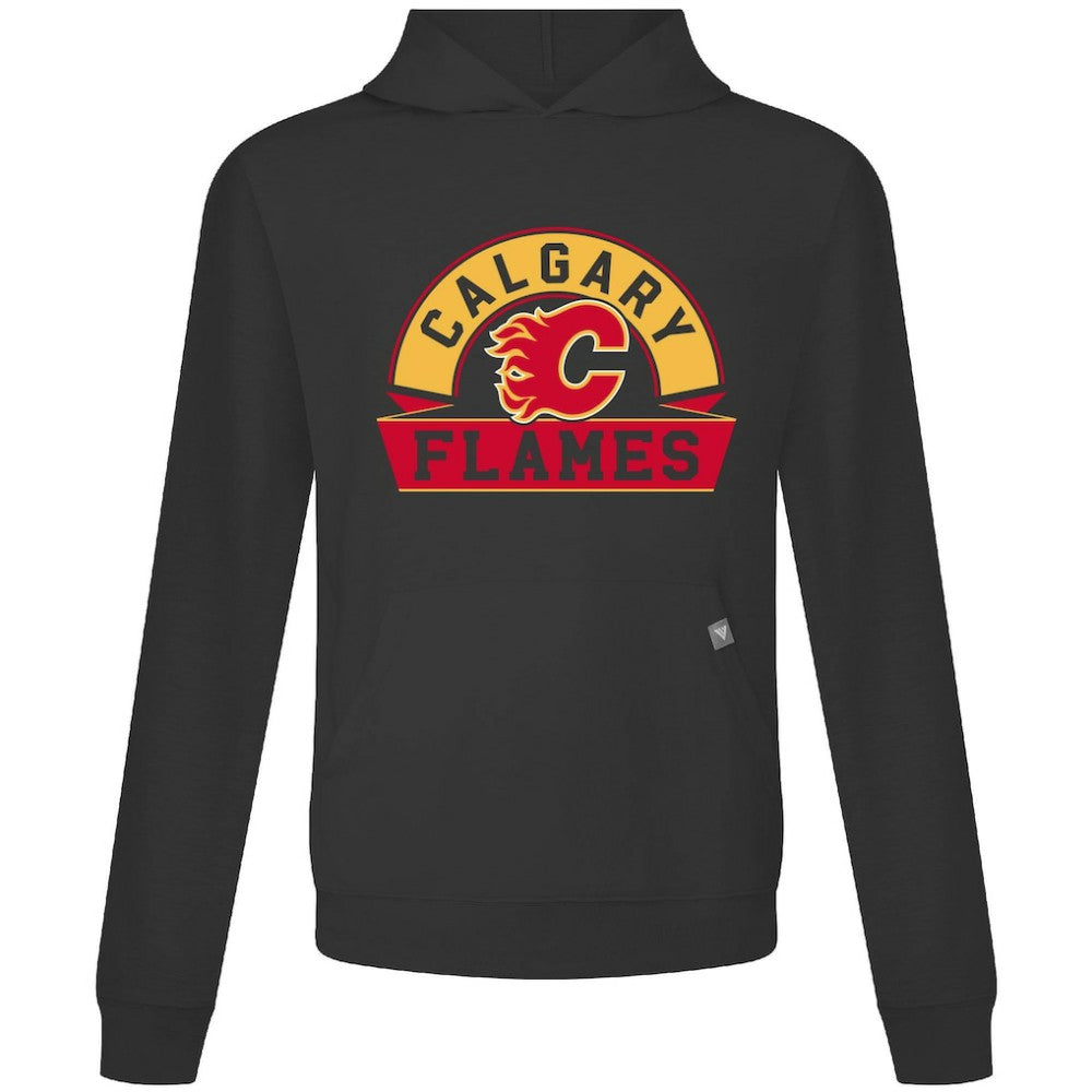 Calgary Flames Levelwear Relay Banner Arch Pullover Hoodie - Black Hoodies