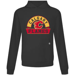 Calgary Flames Levelwear Relay Banner Arch Pullover Hoodie - Black Hoodies