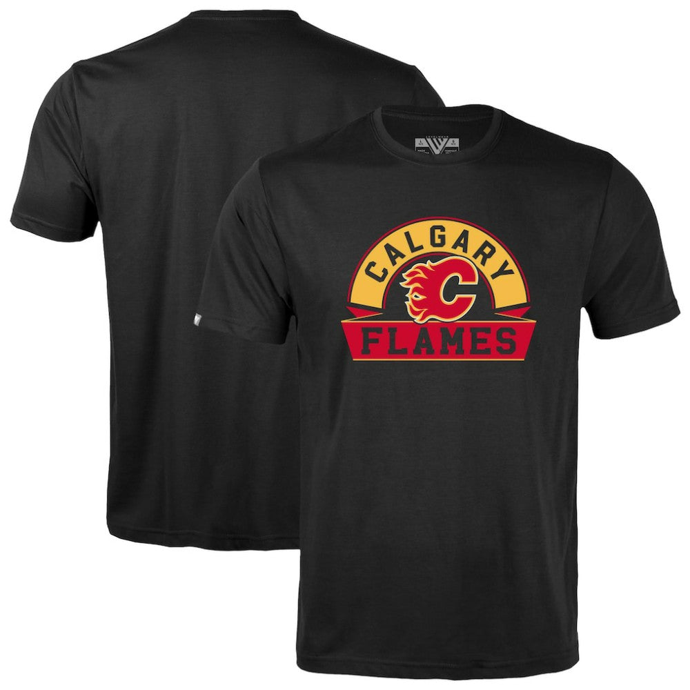 Calgary Flames Levelwear Youth Little Richmond Banner Arch T-Shirt - Black T-shirts