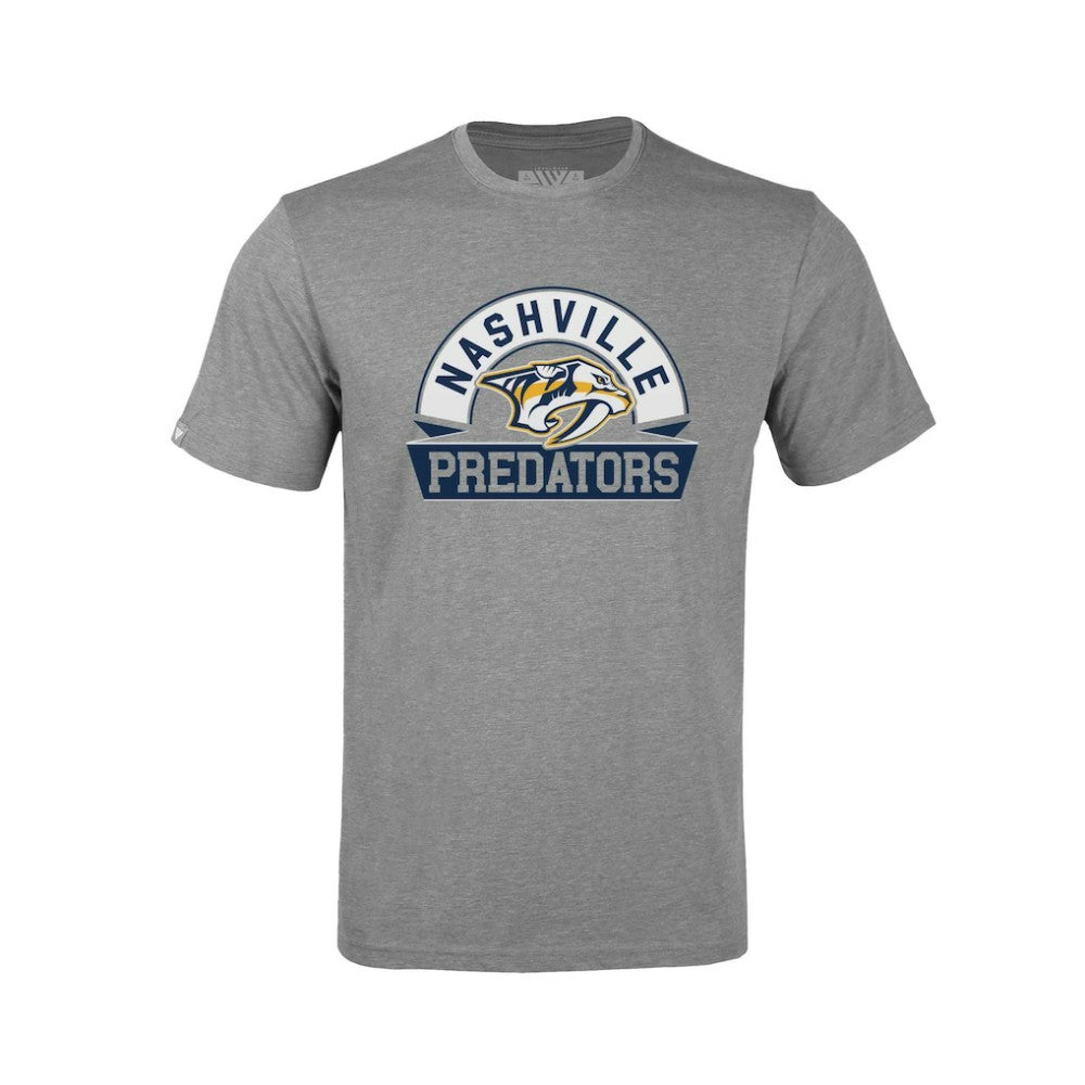 Nashville Predators Levelwear Youth Little Richmond Banner Arch T-Shirt - Gray T-shirts