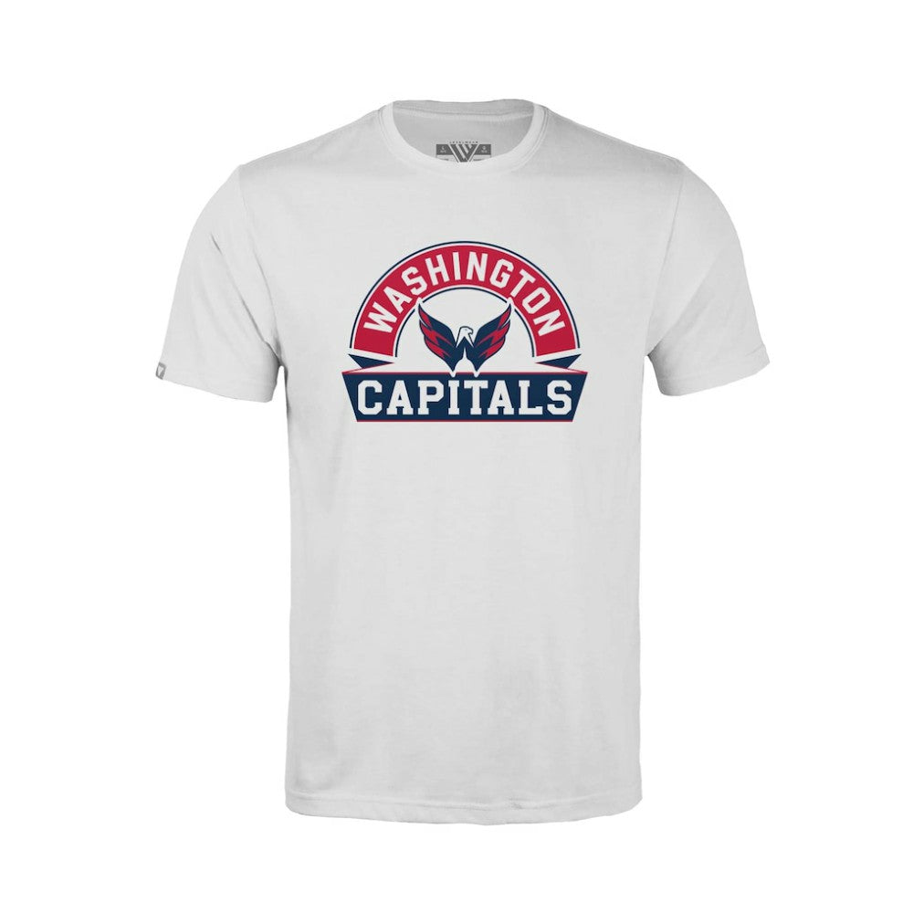 Washington Capitals Levelwear Youth Little Richmond Banner Arch T-Shirt - White T-shirts