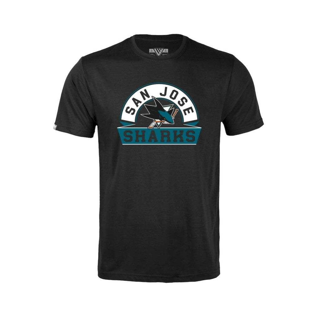 San Jose Sharks Levelwear Youth Little Richmond Banner Arch T-Shirt - Black T-shirts
