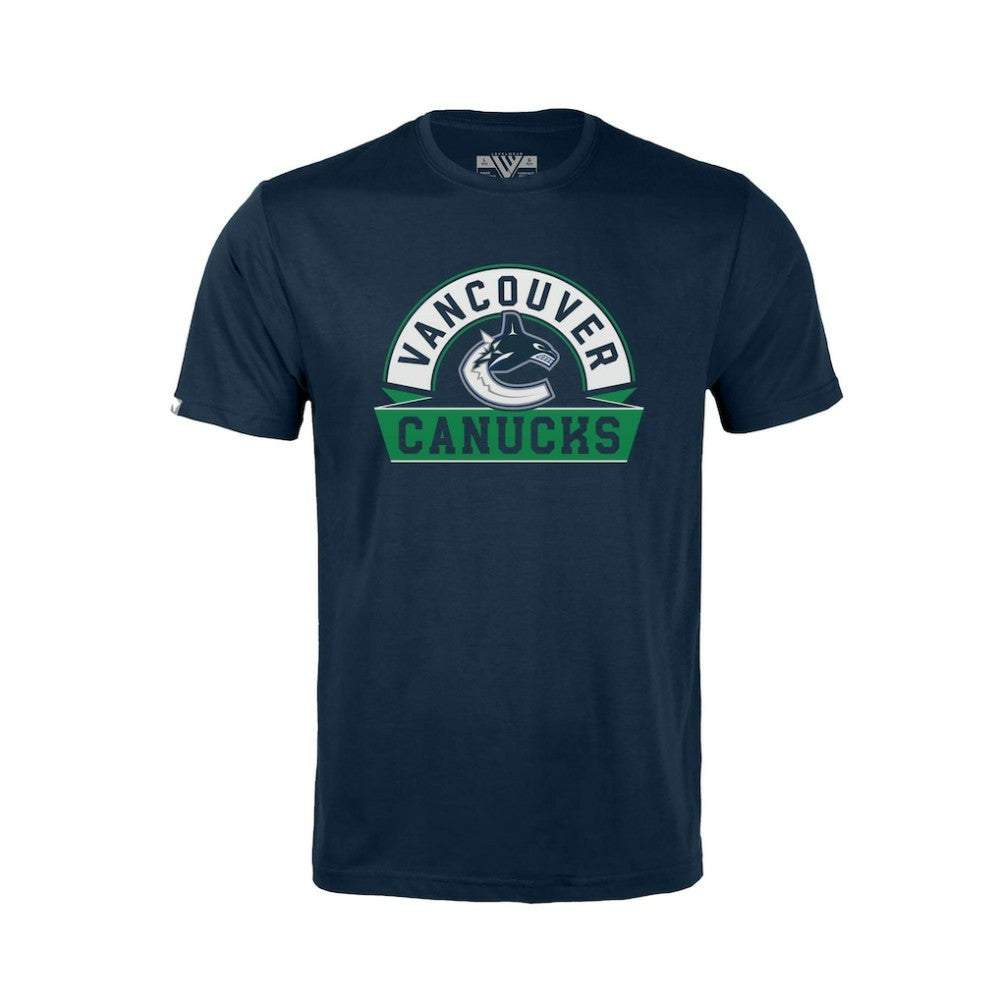 Vancouver Canucks Levelwear Youth Little Richmond Banner Arch T-Shirt - Navy T-shirts