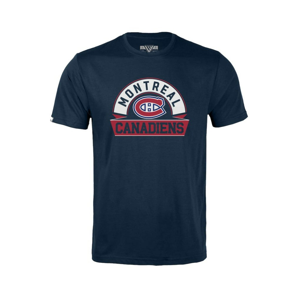 Montreal Canadiens Levelwear Youth Little Richmond Banner Arch T-Shirt - Navy T-shirts