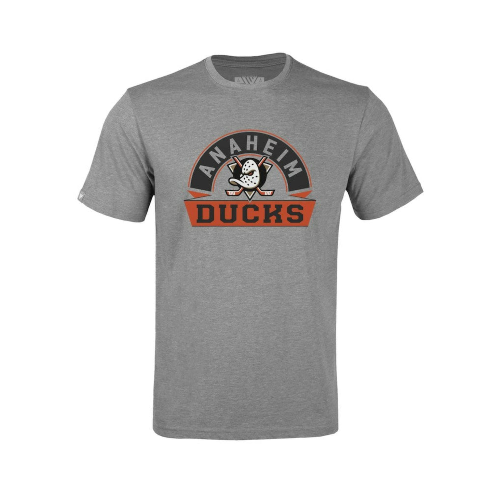 Anaheim Ducks Levelwear Youth Little Richmond Banner Arch T-Shirt - Gray T-shirts