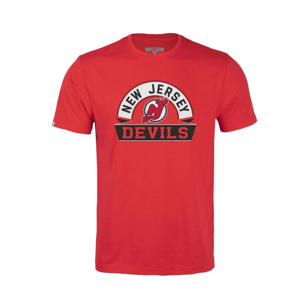 New Jersey Devils Levelwear Youth Little Richmond Banner Arch T-Shirt - Red T-shirts