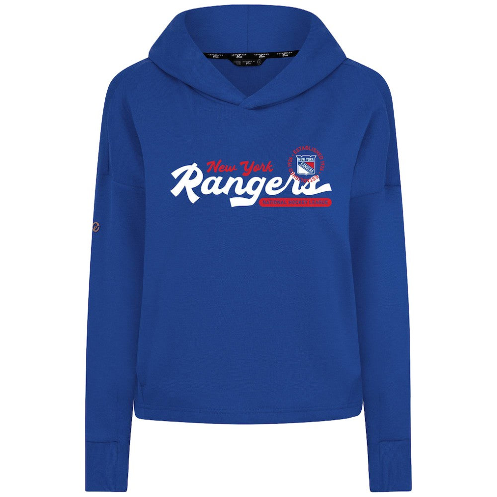 New York Rangers Levelwear Women's Sweet Monument Tri-Blend Cropped Pullover Hoodie - Royal Hoodies