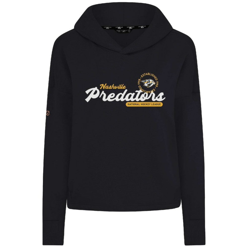 Nashville Predators Levelwear Women's Sweet Monument Tri-Blend Cropped Pullover Hoodie - Black Hoodies