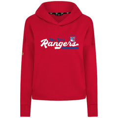 New York Rangers Levelwear Women's Sweet Monument Tri-Blend Cropped Pullover Hoodie - Red Hoodies