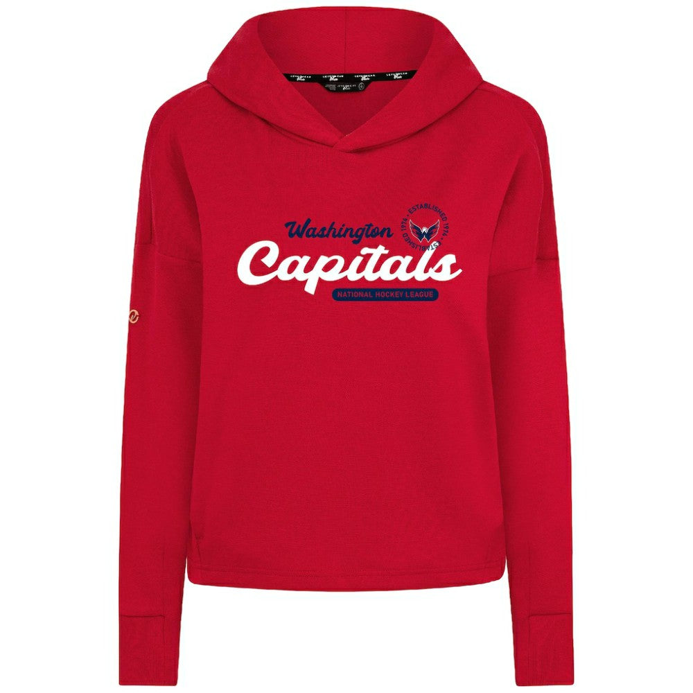 Washington Capitals Levelwear Women's Sweet Monument Tri-Blend Cropped Pullover Hoodie - Red Hoodies