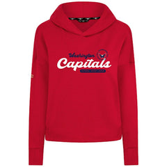 Washington Capitals Levelwear Women's Sweet Monument Tri-Blend Cropped Pullover Hoodie - Red Hoodies
