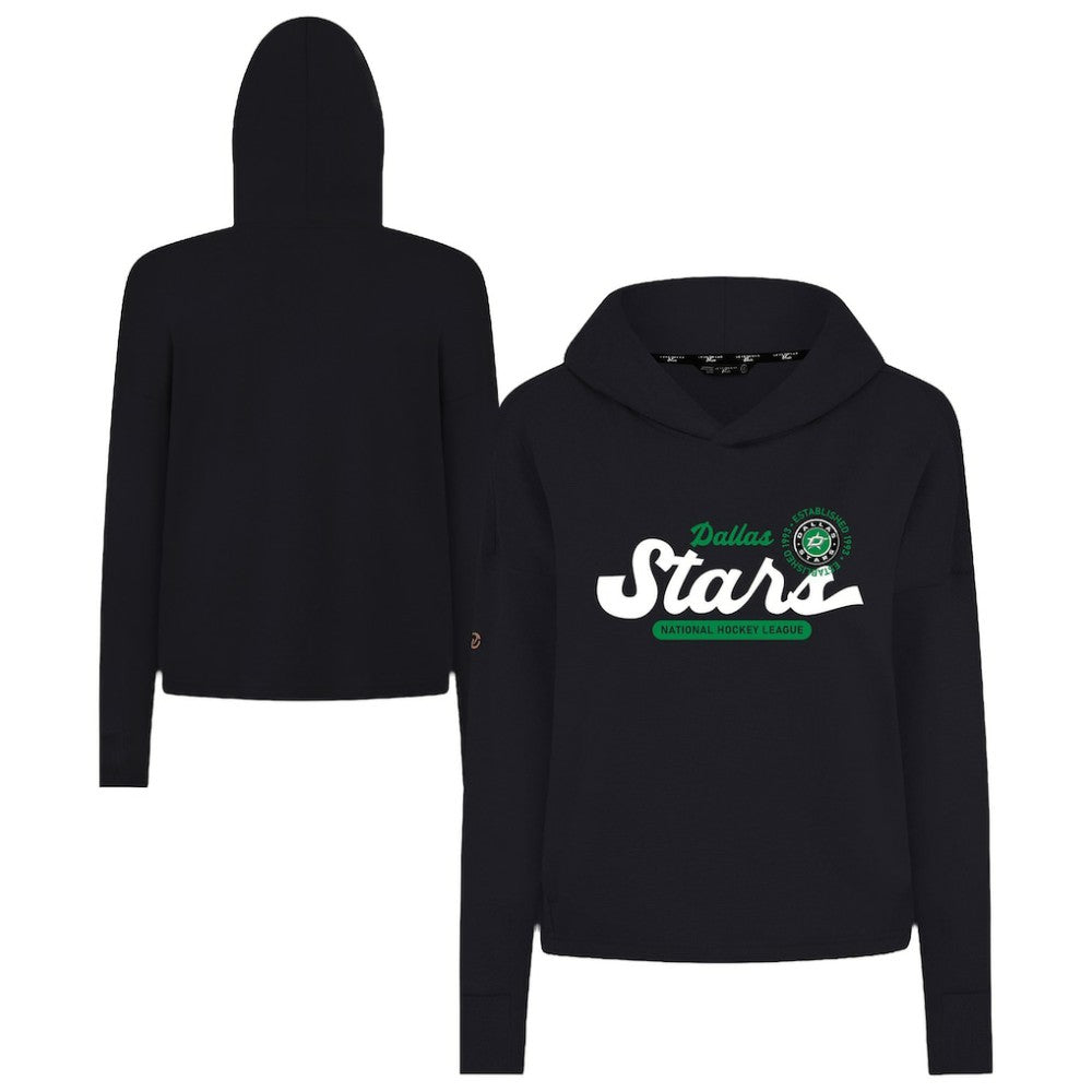 Dallas Stars Levelwear Women's Sweet Monument Tri-Blend Cropped Pullover Hoodie - Black Hoodies