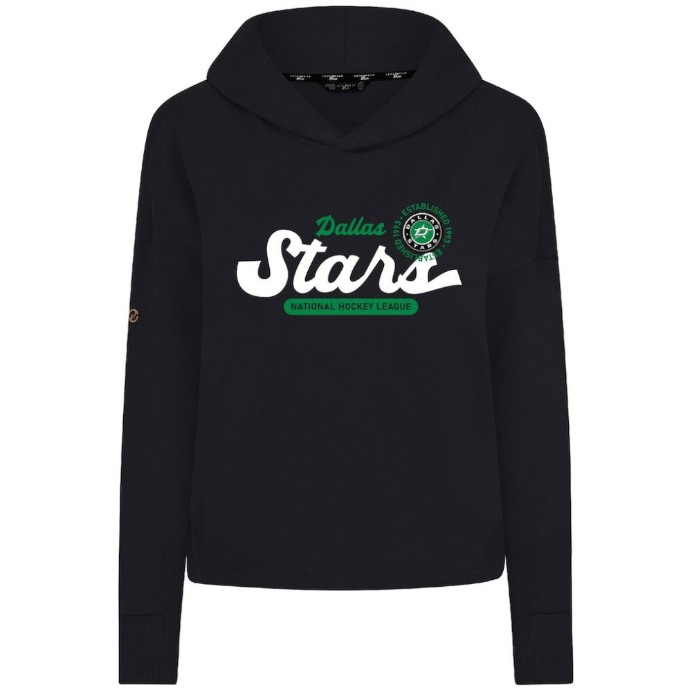 Dallas Stars Levelwear Women's Sweet Monument Tri-Blend Cropped Pullover Hoodie - Black Hoodies
