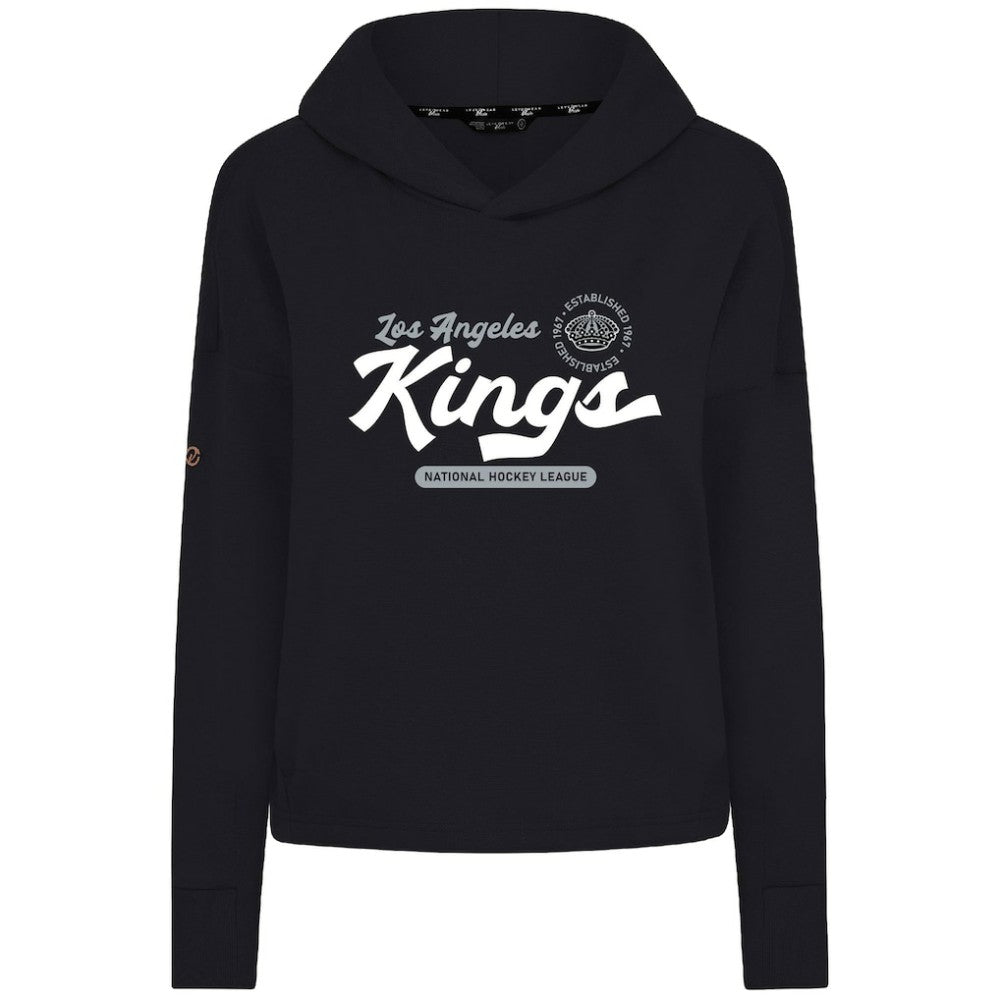 Los Angeles Kings Levelwear Women's Sweet Monument Tri-Blend Cropped Pullover Hoodie - Black Hoodies