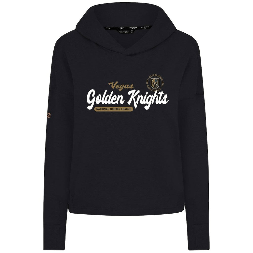 Vegas Golden Knights Levelwear Women's Sweet Monument Tri-Blend Cropped Pullover Hoodie - Black Hoodies
