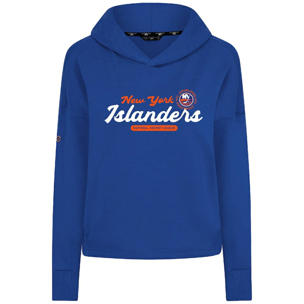 New York Islanders Levelwear Women's Sweet Monument Tri-Blend Cropped Pullover Hoodie - Royal Hoodies
