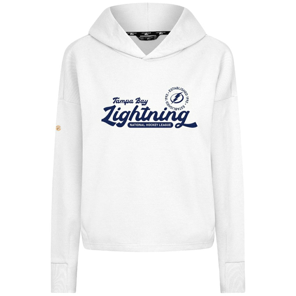 Tampa Bay Lightning Levelwear Women's Sweet Monument Tri-Blend Cropped Pullover Hoodie - White Hoodies