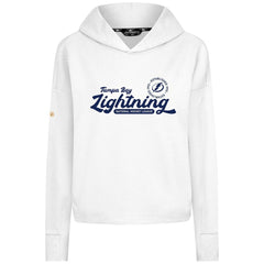 Tampa Bay Lightning Levelwear Women's Sweet Monument Tri-Blend Cropped Pullover Hoodie - White Hoodies