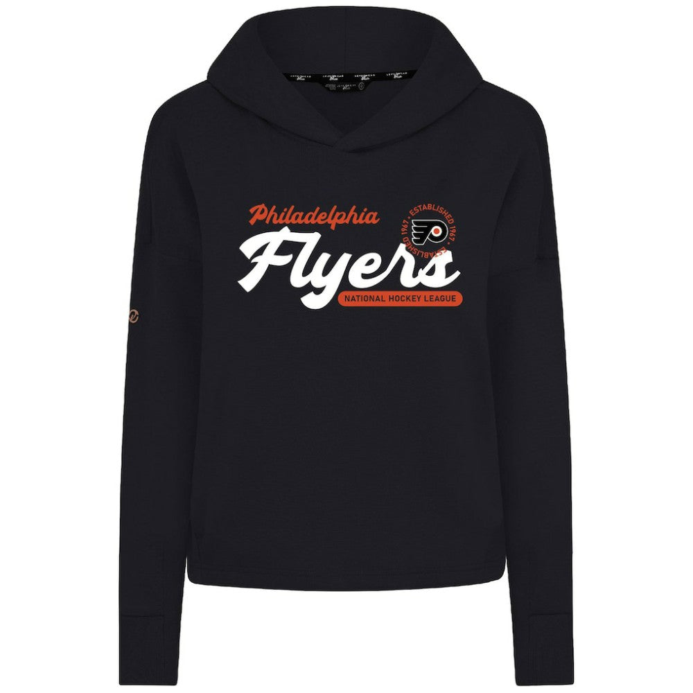 Philadelphia Flyers Levelwear Women's Sweet Monument Tri-Blend Cropped Pullover Hoodie - Black Hoodies