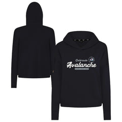 Colorado Avalanche Levelwear Women's Sweet Monument Tri-Blend Cropped Pullover Hoodie - Black Hoodies