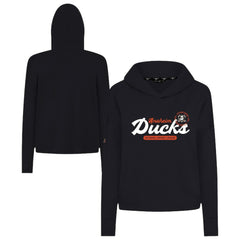 Anaheim Ducks Levelwear Women's Sweet Monument Tri-Blend Cropped Pullover Hoodie - Black Hoodies