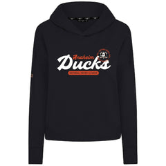 Anaheim Ducks Levelwear Women's Sweet Monument Tri-Blend Cropped Pullover Hoodie - Black Hoodies