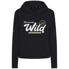 Minnesota Wild Levelwear Women's Sweet Monument Tri-Blend Cropped Pullover Hoodie - Black Hoodies