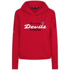 New Jersey Devils Levelwear Women's Sweet Monument Tri-Blend Cropped Pullover Hoodie - Red Jerseys