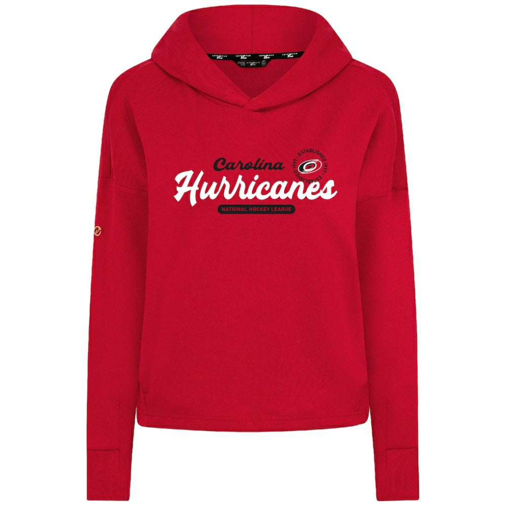 Carolina Hurricanes Levelwear Women's Sweet Monument Tri-Blend Cropped Pullover Hoodie - Red Hoodies