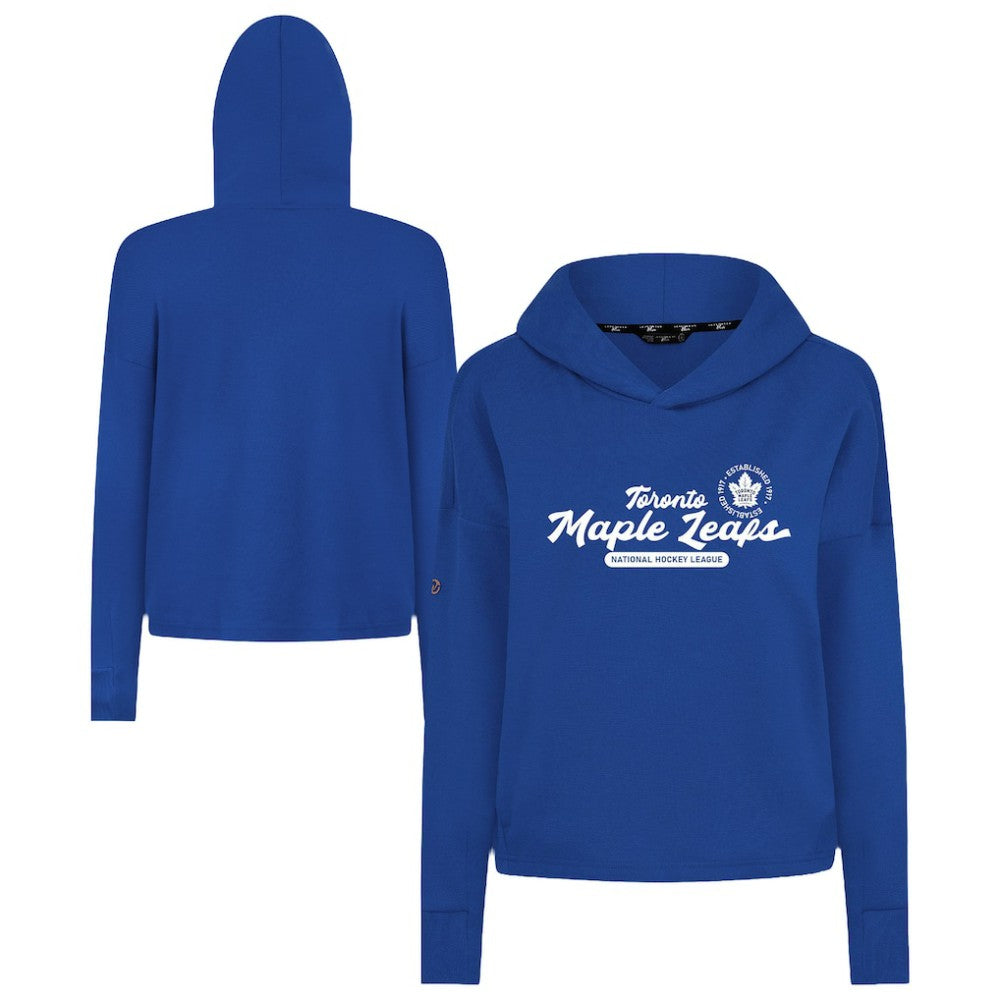 Toronto Maple Leafs Levelwear Women's Sweet Monument Tri-Blend Cropped Pullover Hoodie - Royal Hoodies