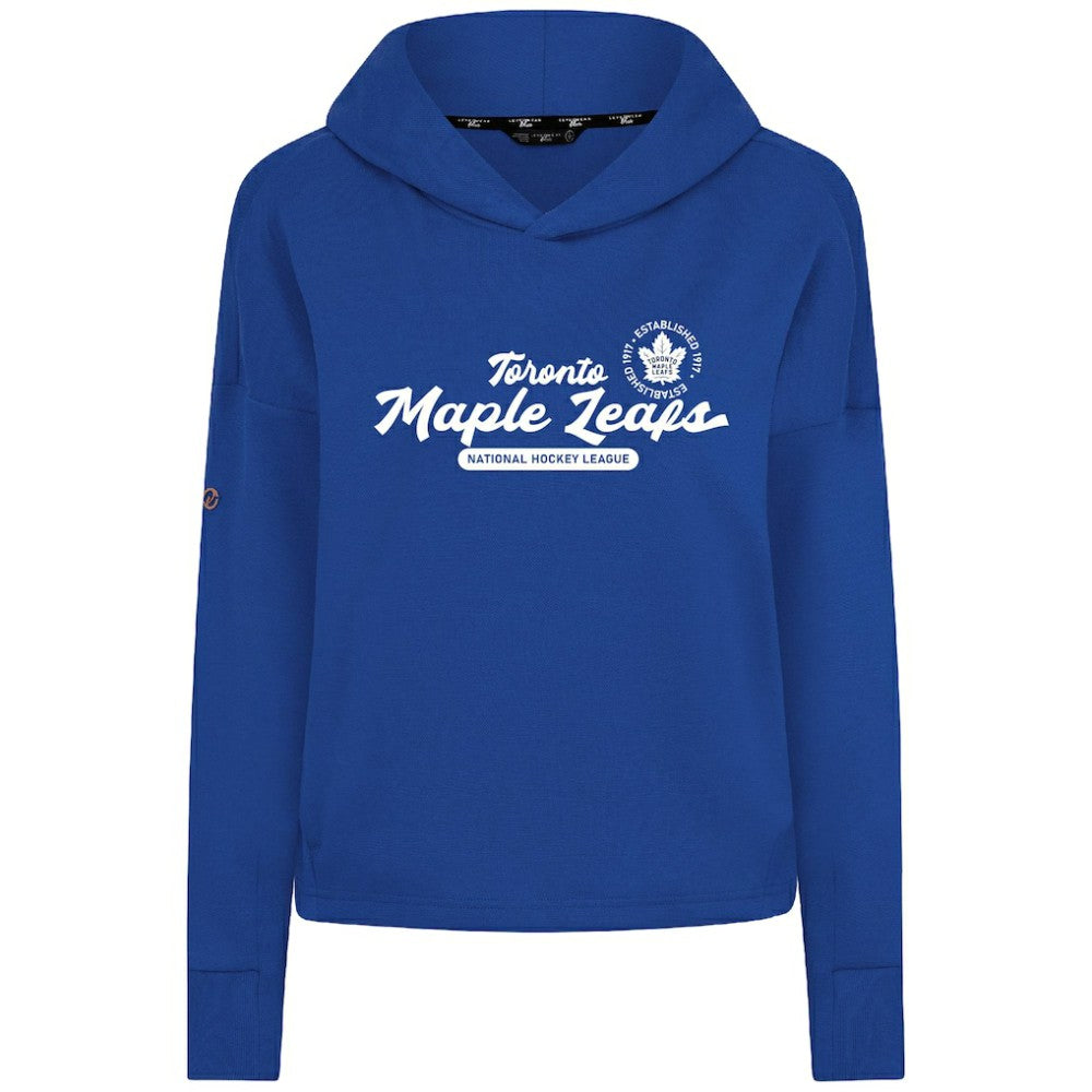 Toronto Maple Leafs Levelwear Women's Sweet Monument Tri-Blend Cropped Pullover Hoodie - Royal Hoodies