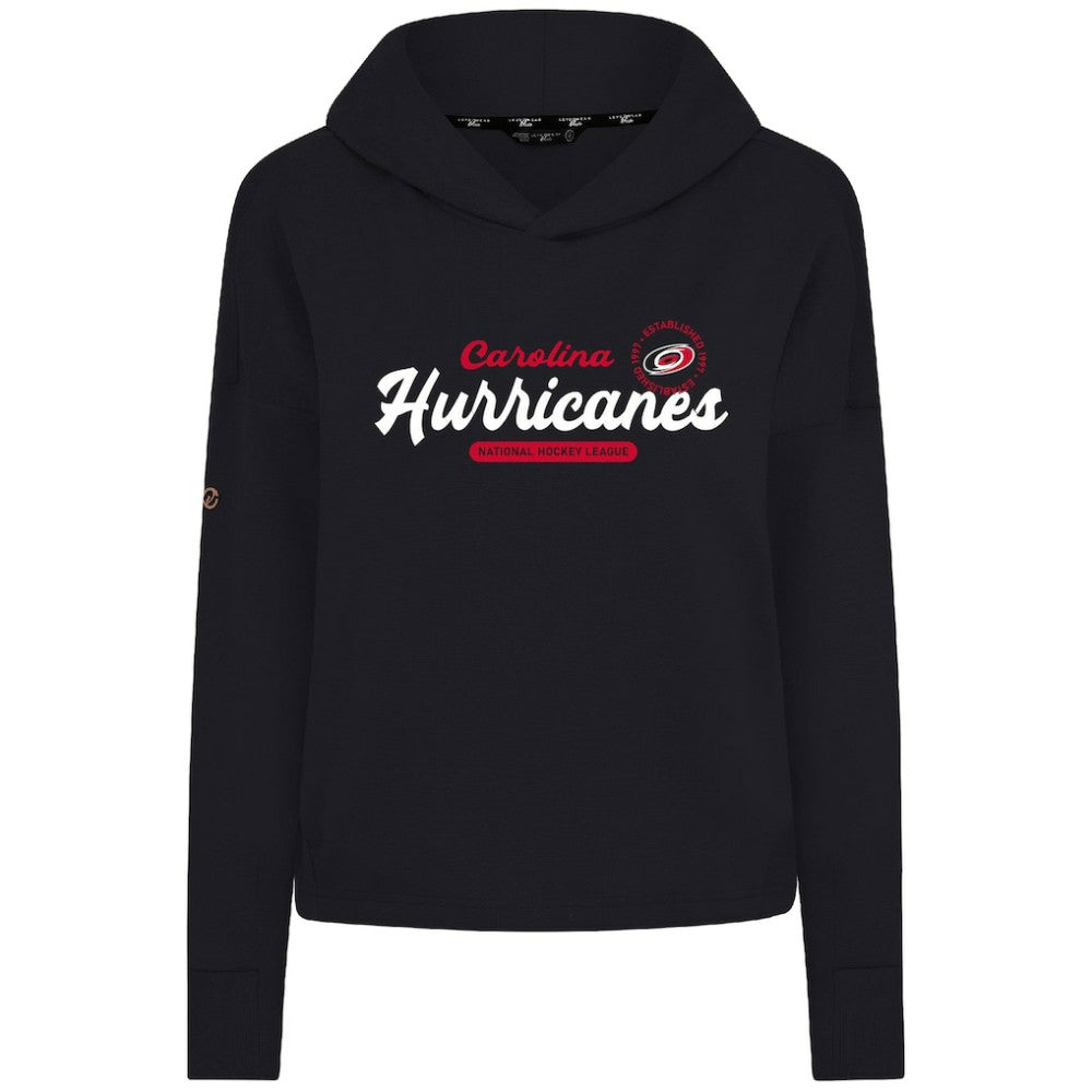 Carolina Hurricanes Levelwear Women's Sweet Monument Tri-Blend Cropped Pullover Hoodie - Black Hoodies
