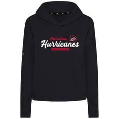 Carolina Hurricanes Levelwear Women's Sweet Monument Tri-Blend Cropped Pullover Hoodie - Black Hoodies