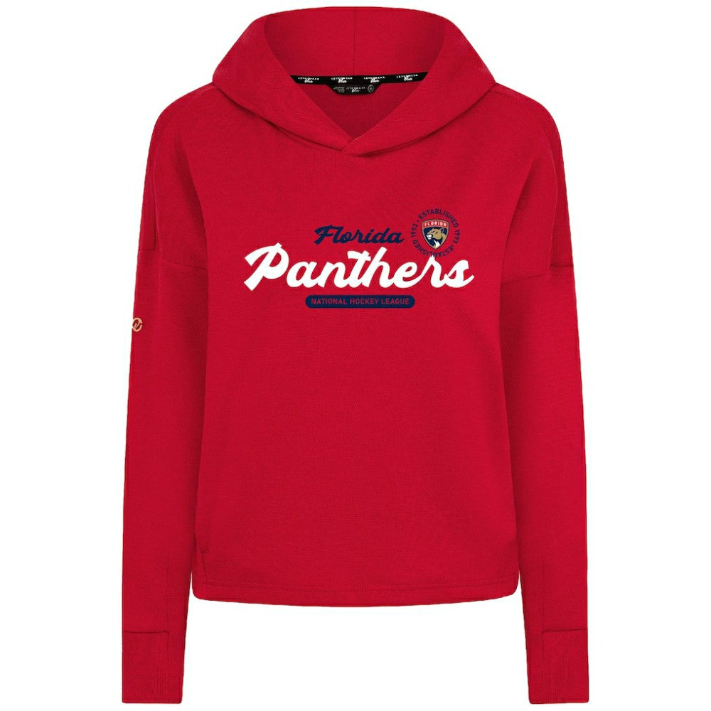 Florida Panthers Levelwear Women's Sweet Monument Tri-Blend Cropped Pullover Hoodie - Red Hoodies
