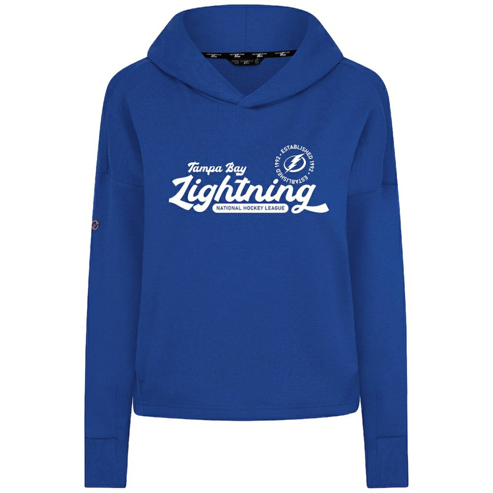 Tampa Bay Lightning Levelwear Women's Sweet Monument Tri-Blend Cropped Pullover Hoodie - Royal Hoodies