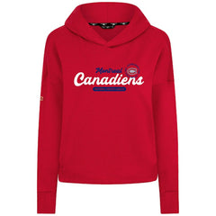 Montreal Canadiens Levelwear Women's Sweet Monument Tri-Blend Cropped Pullover Hoodie - Red Hoodies