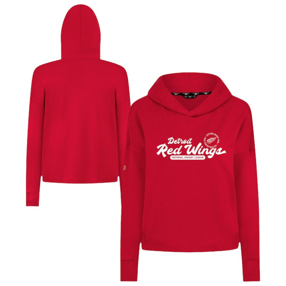 Detroit Red Wings Levelwear Women's Sweet Monument Tri-Blend Cropped Pullover Hoodie - Red Hoodies