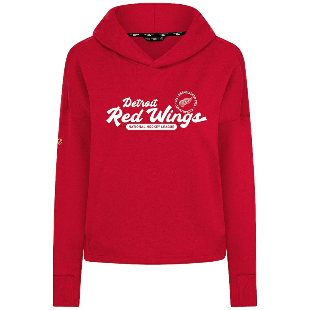Detroit Red Wings Levelwear Women's Sweet Monument Tri-Blend Cropped Pullover Hoodie - Red Hoodies