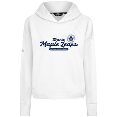 Toronto Maple Leafs Levelwear Women's Sweet Monument Tri-Blend Cropped Pullover Hoodie - White Hoodies