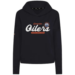 Edmonton Oilers Levelwear Women's Sweet Monument Tri-Blend Cropped Pullover Hoodie - Black Hoodies