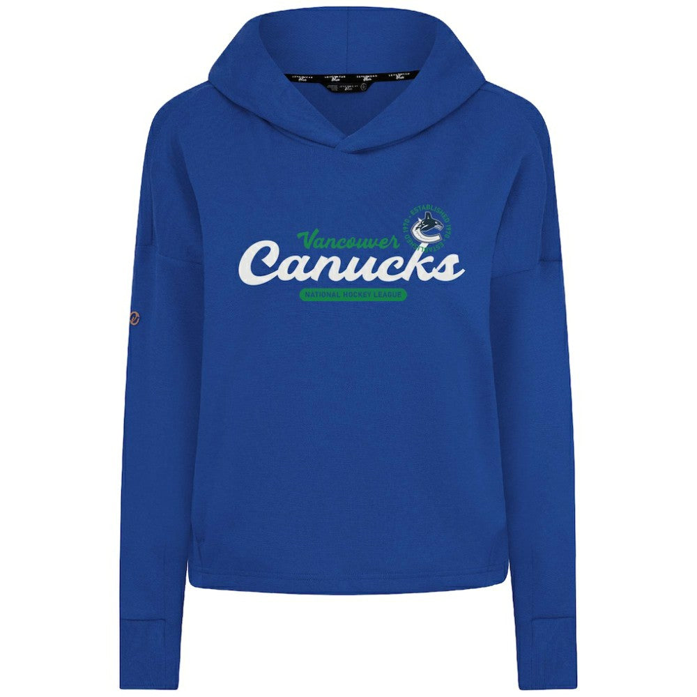 Vancouver Canucks Levelwear Women's Sweet Monument Tri-Blend Cropped Pullover Hoodie - Royal Hoodies