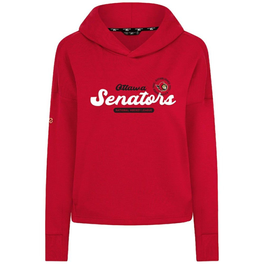 Ottawa Senators Levelwear Women's Sweet Monument Tri-Blend Cropped Pullover Hoodie - Red Hoodies