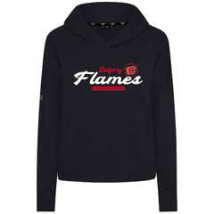 Calgary Flames Levelwear Women's Sweet Monument Tri-Blend Cropped Pullover Hoodie - Black Hoodies