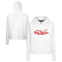 Detroit Red Wings Levelwear Women's Sweet Monument Tri-Blend Cropped Pullover Hoodie - White Hoodies