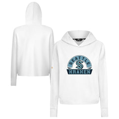 Seattle Kraken Levelwear Women's Sweet Banner Arch Tri-Blend Cropped Pullover Hoodie - White Hoodies