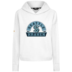 Seattle Kraken Levelwear Women's Sweet Banner Arch Tri-Blend Cropped Pullover Hoodie - White Hoodies