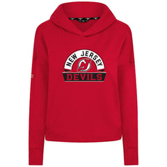 New Jersey Devils Levelwear Women's Sweet Banner Arch Tri-Blend Cropped Pullover Hoodie - Red Jerseys