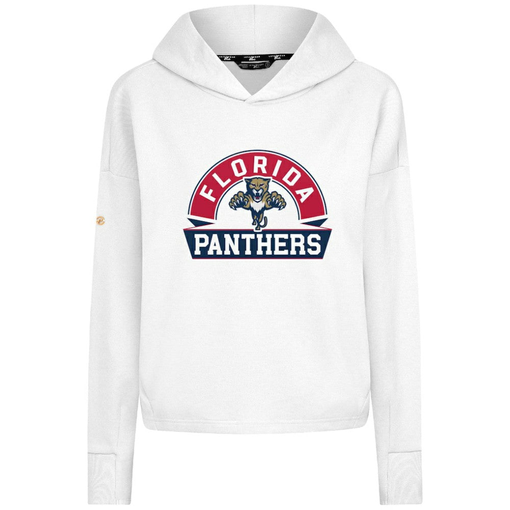 Florida Panthers Levelwear Women's Sweet Banner Arch Tri-Blend Cropped Pullover Hoodie - White Hoodies